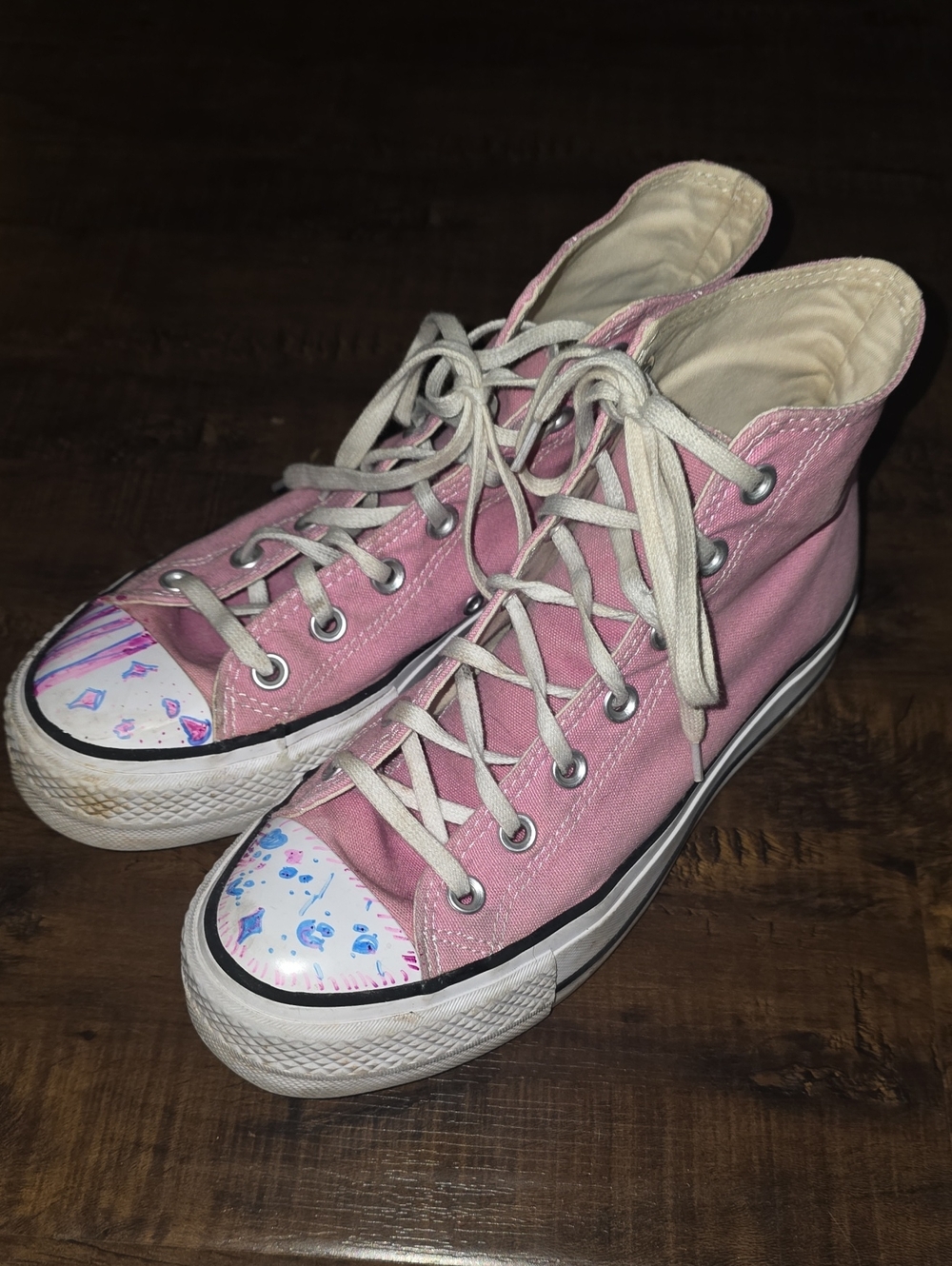 Pink High-Top Canvas Sneakers - Women